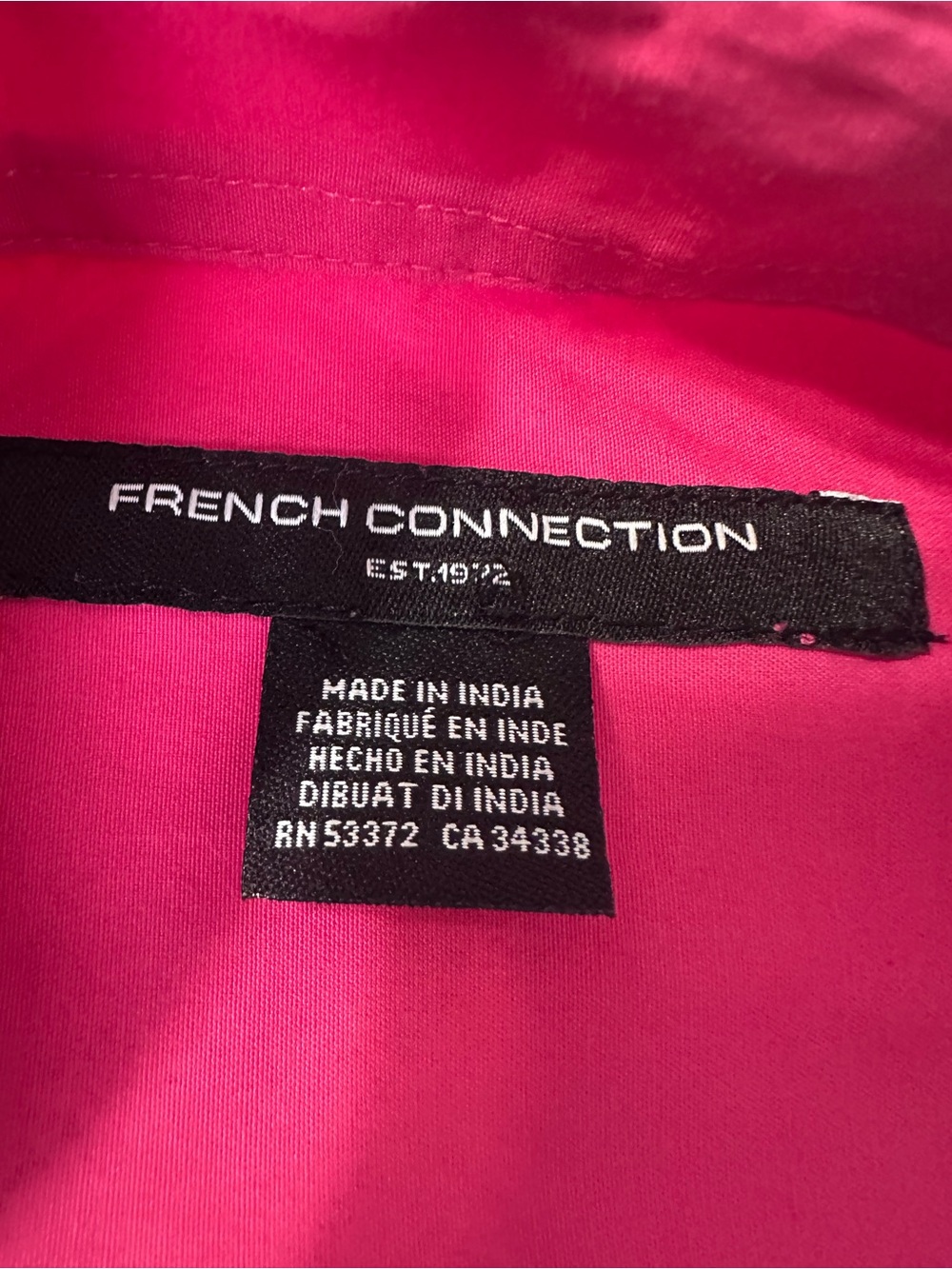 French Connection Set of Two Bright Pink Poplin Popover Fairycore Top M Short S - Picture 7 of 16